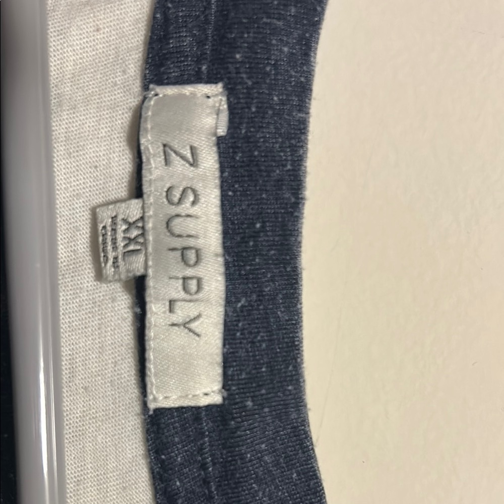 Z Supply Blue and White Fitted Short Sleeve Tee - Picture 2 of 4